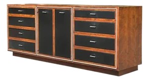 Vintage John Stuart Leather Front Dresser