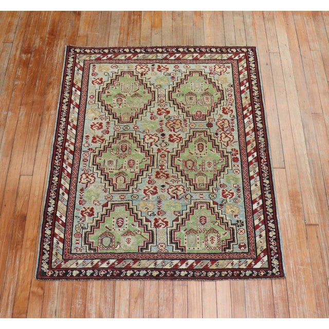Antique Caucasian Baku Khila Rug, Late 19th Century - 3'4" x 4'3" For Sale In New York - Image 6 of 6