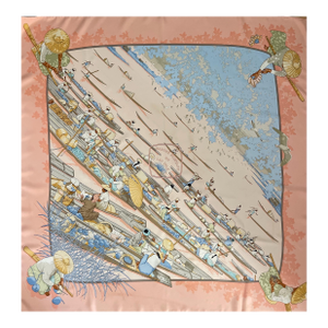Hermès Silk Scarf « Marché Flottant Du Lac Inlé », 1998