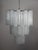 Three-tier Murano glass tube chandelier, 48 white glasses, Mid-Century Modern Italian vintage chandelier in Murano glass...