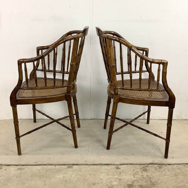 Pair Antique Cane Seat Side Chairs Chairish