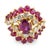 Contemporary Vintage Gia 1.50 Carat Ruby Diamond 18k Yellow Gold Cluster Ring, Size 7.5 For Sale - Image 3 of 6