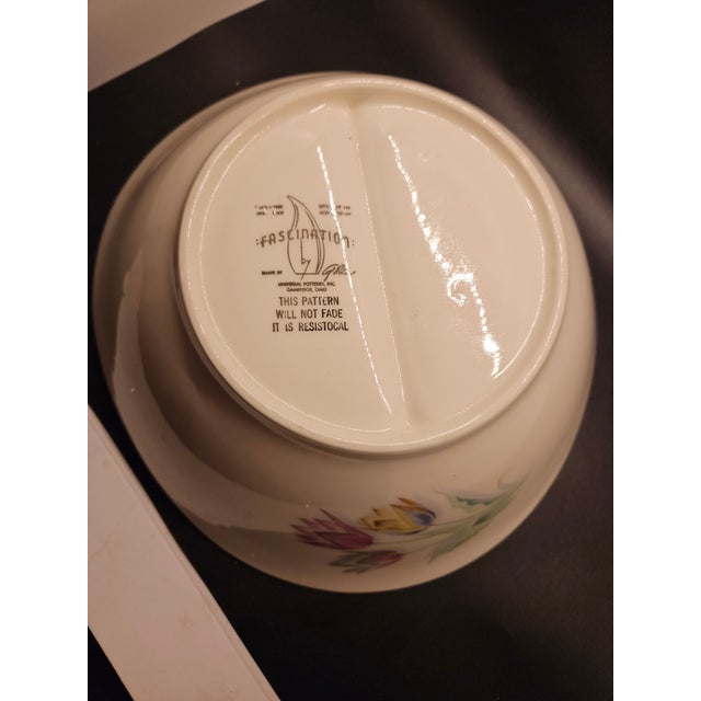 Mid-Century Modern Vintage Hallcraft/Fascination "Bouquet" Pattern Split Serving Bowl, Designed by Eva Zeisel. For Sale - Image 3 of 3