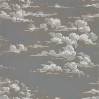Sanderson Silvi Clouds Wallpaper in Taupe Grey For Sale