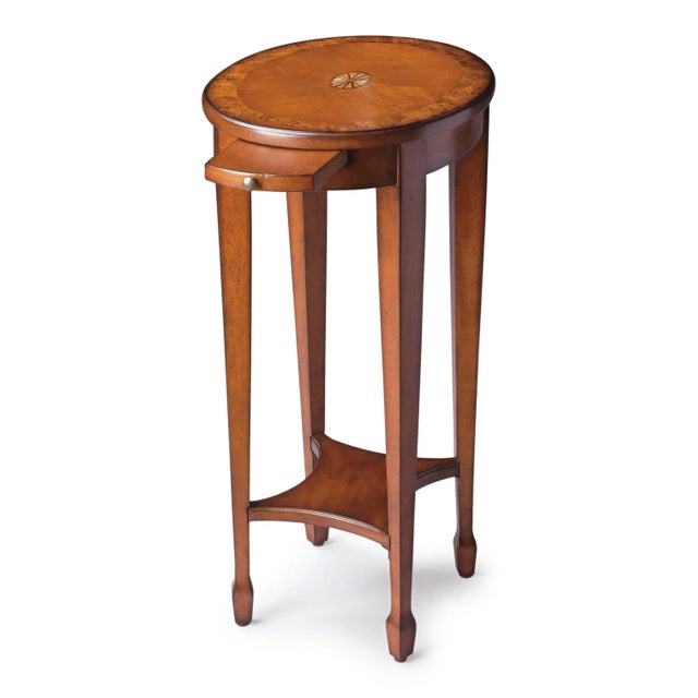 Traditional Arielle Accent Table, Medium Brown For Sale - Image 3 of 3