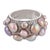 Contemporary Mid 20th Century Monili Natural Pearl Diamond Platinum Cluster Ring, Size 6.5 For Sale - Image 3 of 6