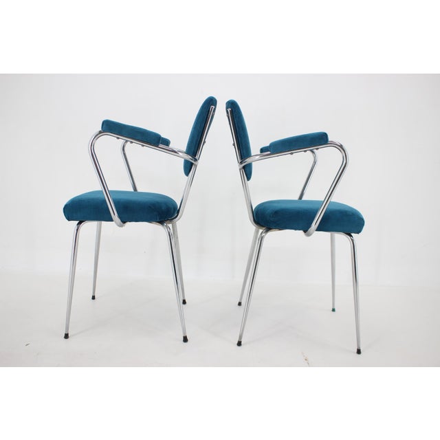 1960s Set of Italian Armchairs in Corduroy, 1960s For Sale - Image 5 of 16