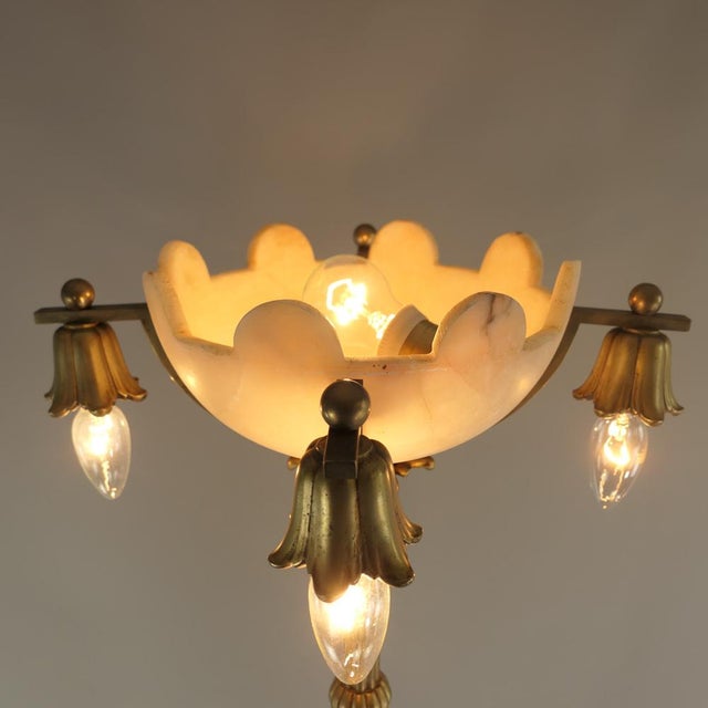 Large Foyer Floor Lamp in Wood and Bronze, Budapest, 1900s For Sale - Image 12 of 18