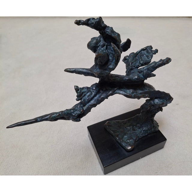 Black 1960s George Koras Bronze Abstract Brutalist Sculpture "Amazon" For Sale - Image 8 of 8