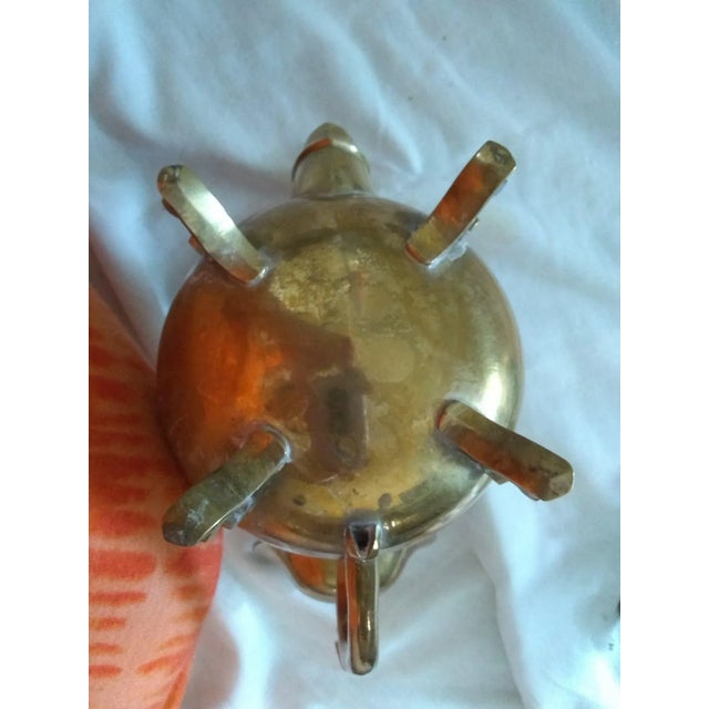 Metal Vintage Brass-Plated Petite Tea Set- 3 Pieces For Sale - Image 7 of 8