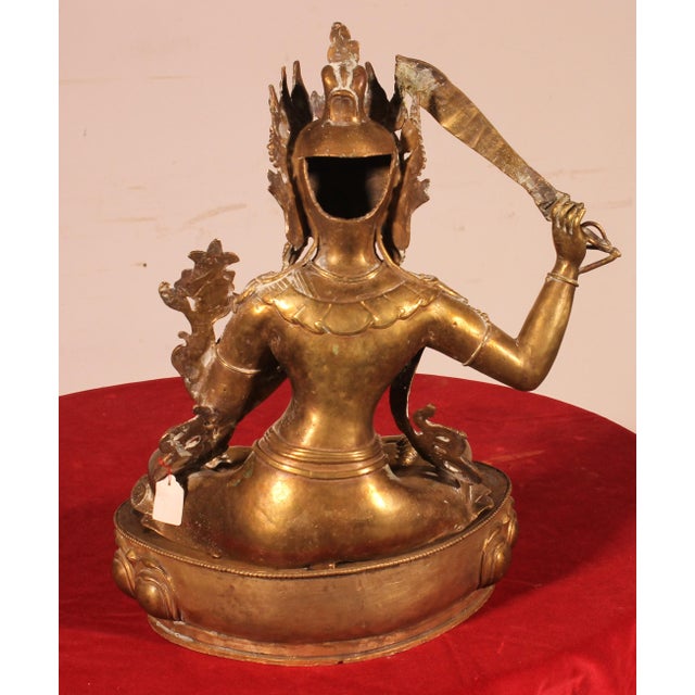 Unknown, Bodhisattva Manjushri, 1800s, Bronze For Sale - Image 10 of 15