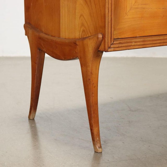 Vintage Sideboard in Cherry Veneer & Glass, Italy, 1950s For Sale - Image 9 of 12
