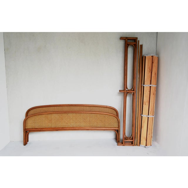Double Bed in Rattan and Vienna Straw by Gervasoni, 1970s For Sale - Image 6 of 8