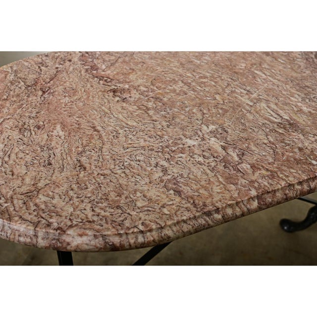 French 19th Century Bistro Table with Oblong Marble Top For Sale - Image 10 of 14