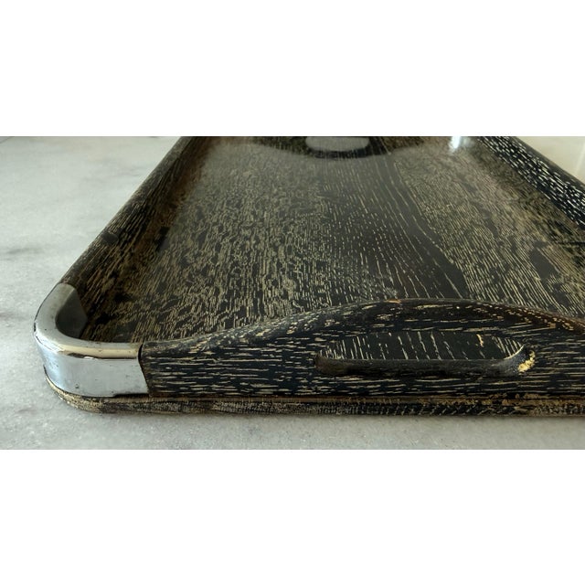 Vintage Mid Century Black Wood Tray by Nasco For Sale In Austin - Image 6 of 10