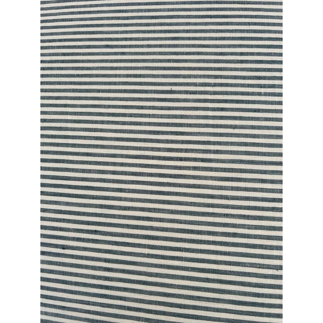 Textile Custom Upholstered Waterfall Ottoman in Rose Tarlow “Gigi” Stripe For Sale - Image 7 of 7