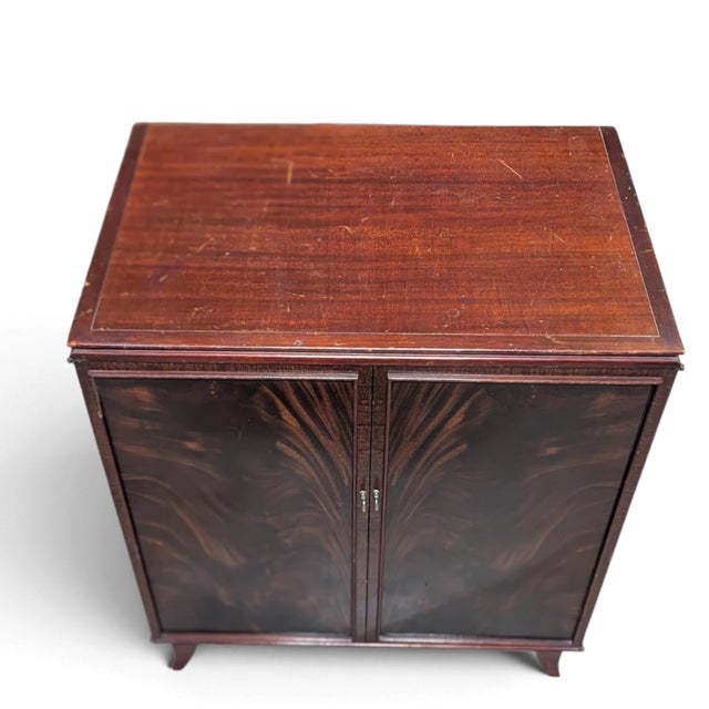 Mid 20th Century Vintage Flame Mahogany Two-Door Storage Cabinet For Sale - Image 5 of 12