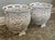 1940s Pair of French Garden / Victorian Style Lace-Like Lattice Openwork Cast Iron Garden Planters in Aged White, 2 Pieces For Sale - Image 4 of 9