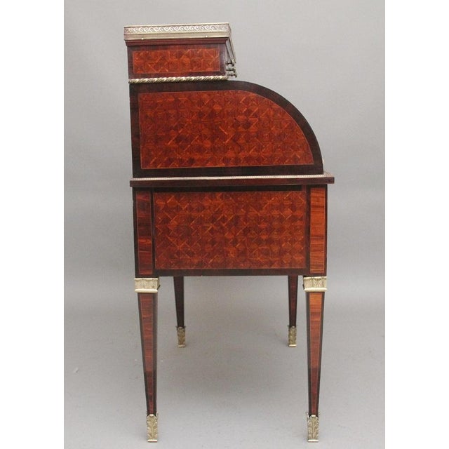 French Kingwood Cylinder Desk, 1890s For Sale - Image 4 of 18