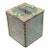 Vintage Handmade Iridescent Stained Glass Tissue Box Cover Art Glass Decor For Sale
