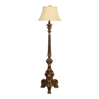 Fine Art Lamps Partial Gilt Baroque Carved Floor Lamp For Sale