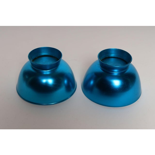 Pair of Mid-Century Modern Turquoise Anodized Aluminum Sherbets / Bowls For Sale - Image 4 of 9
