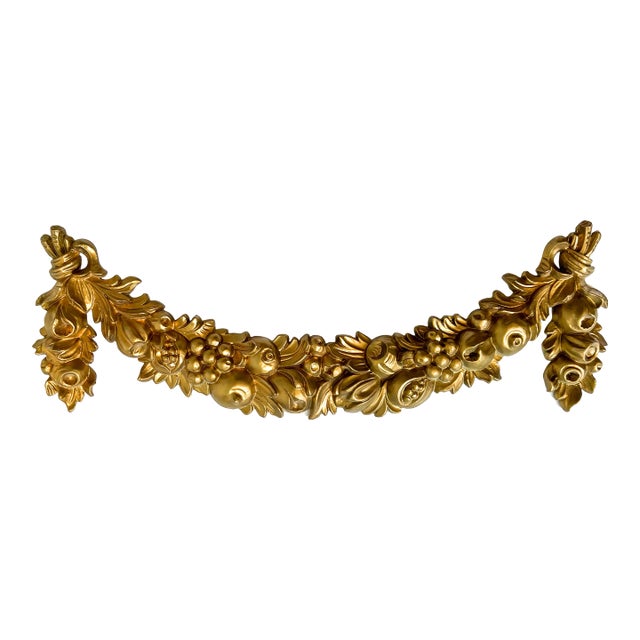 20th Century Italian Gold Gilt Resin Fruit Wall Swag For Sale