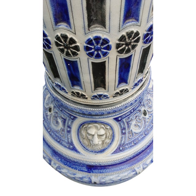 Metal 1970s Westerwald Salt Glazed Urn on Pedestal For Sale - Image 7 of 7