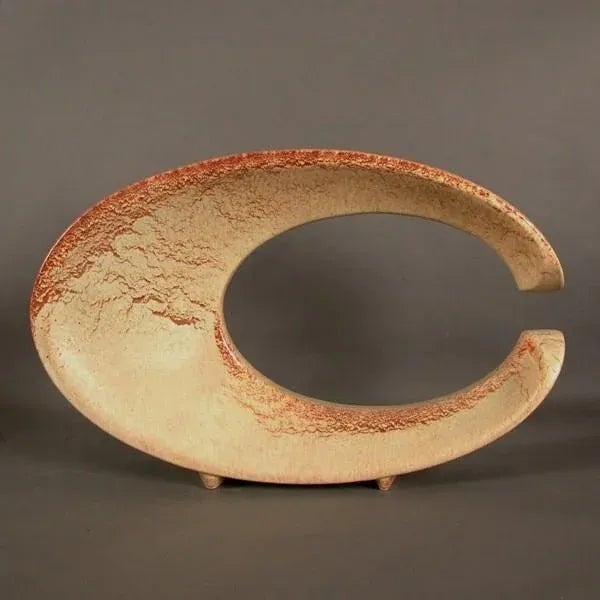 1950s Organic Shaped Italian Brown/Beige Ceramic Vase Bertoncello, 1950s For Sale - Image 5 of 9