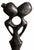 Hand-carved wood sculpture depicting an abstract couple in a unified, flowing form. The elongated figures and negative...