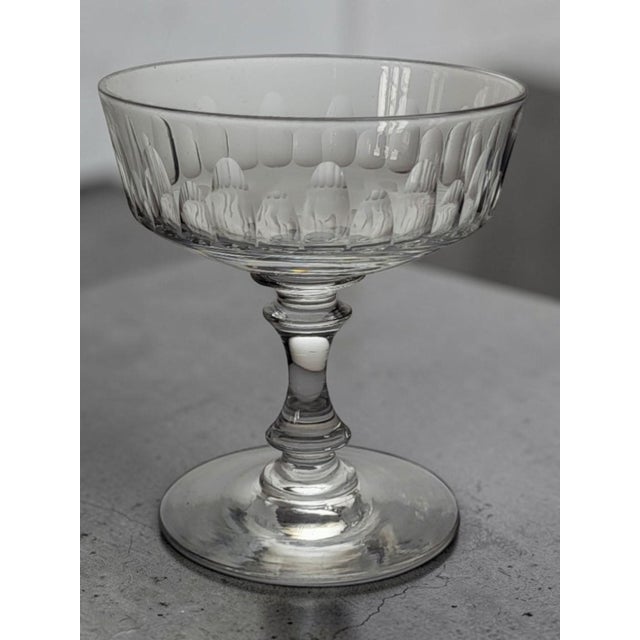 1950s Vintage Crystal Champagne Glasses, 1950s, Set of 7 For Sale - Image 5 of 10