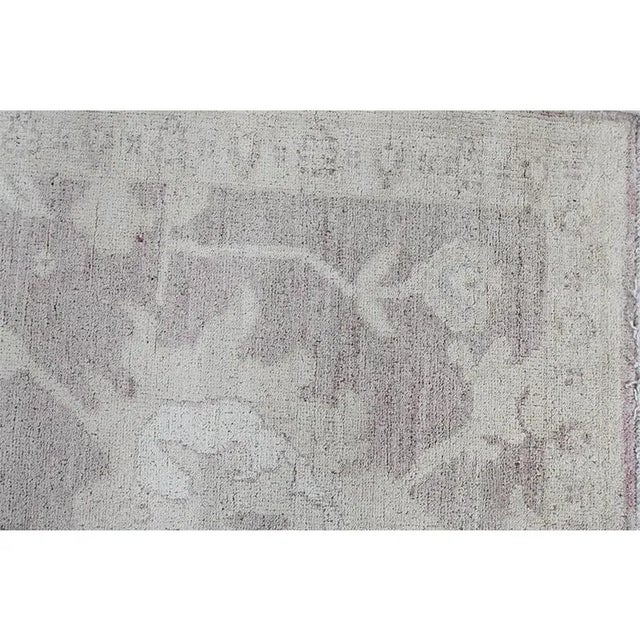 Handwoven Light Pink/Green Oushak Style Area Rug 2'9" X 6'10" For Sale - Image 11 of 12