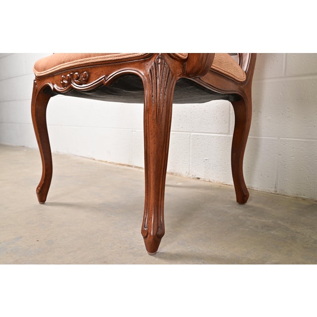 Baker Furniture French Provincial Louis XV Carved Walnut Dining Chairs, Set of Eight For Sale - Image 10 of 13