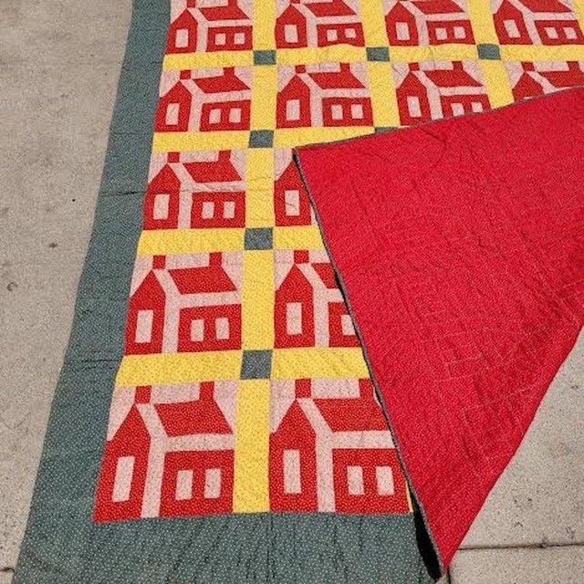 Folk Art 19th C Berks County Pennsylvania School House Quilt For Sale - Image 3 of 6