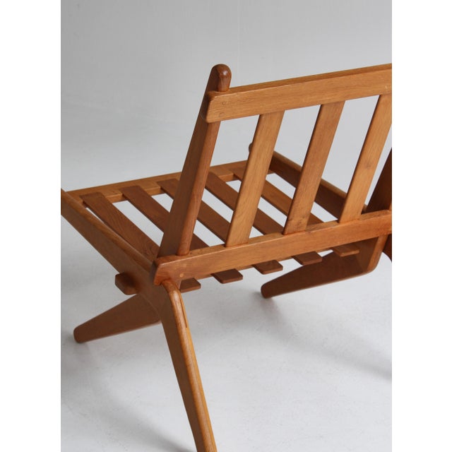 Danish Modern Oak Natural Sheepskin Folding Chair from Preben Thorsen,1957 For Sale - Image 12 of 18
