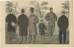 Fashion Print of Male Costumes, 1864, Paper
