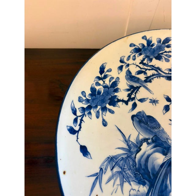 Large Antique Japanese Arita Imari Blue and White Porcelain Chargers, 1900, Set of 2 For Sale - Image 18 of 18
