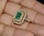 Certified Natural 3.4cts vs F Diamond Emerald 18k Solid Gold Cocktail Milgrain Ring, Size 6.5 For Sale - Image 11 of 15