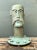 Showcasing expressive folk-industrial character, this vintage sculpted resin bust depicts a stylized man with a prominent...