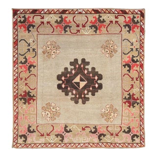 Galerie Shabab Collection Mid-20th Century Turkish Anatolian Square Carpet For Sale