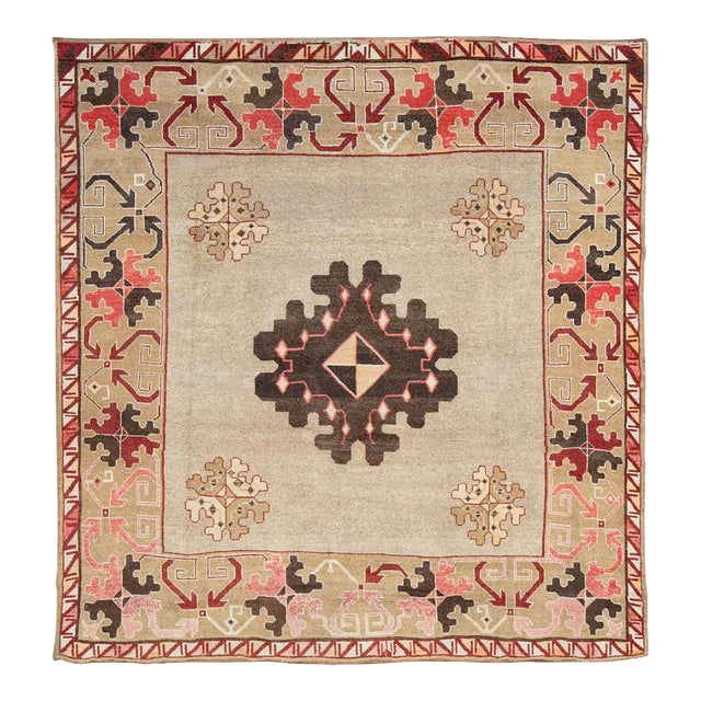 Galerie Shabab Collection Mid-20th Century Turkish Anatolian Square Carpet For Sale