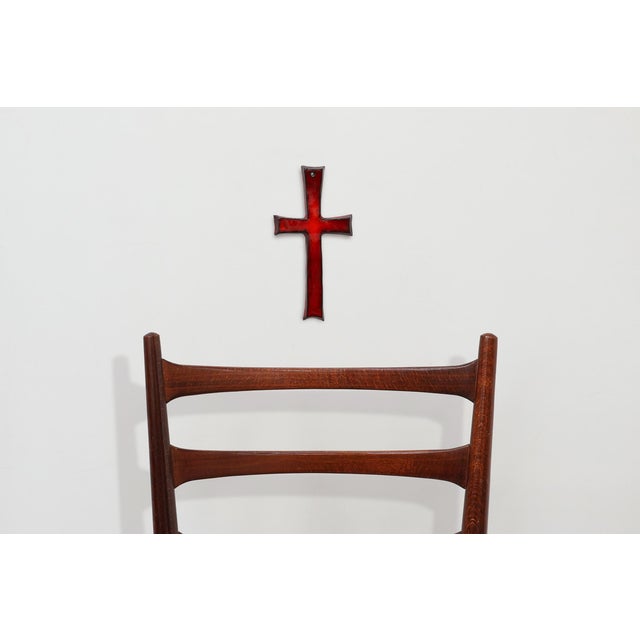 A striking modernist wall cross designed by Vandeweghe for the renowned Belgian ceramics workshop Amphora, circa 1960....