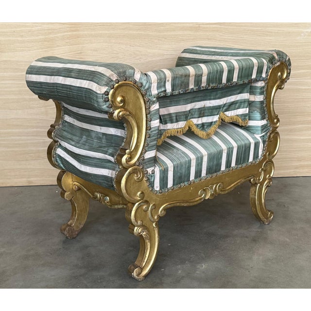 Wood Pair of French 19th Century Rococo Revival Giltwood Armchair For Sale - Image 7 of 18