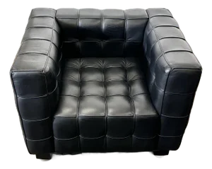 Kubus Leather Armchair by Josef Hoffmann for Wittmann, 1980s