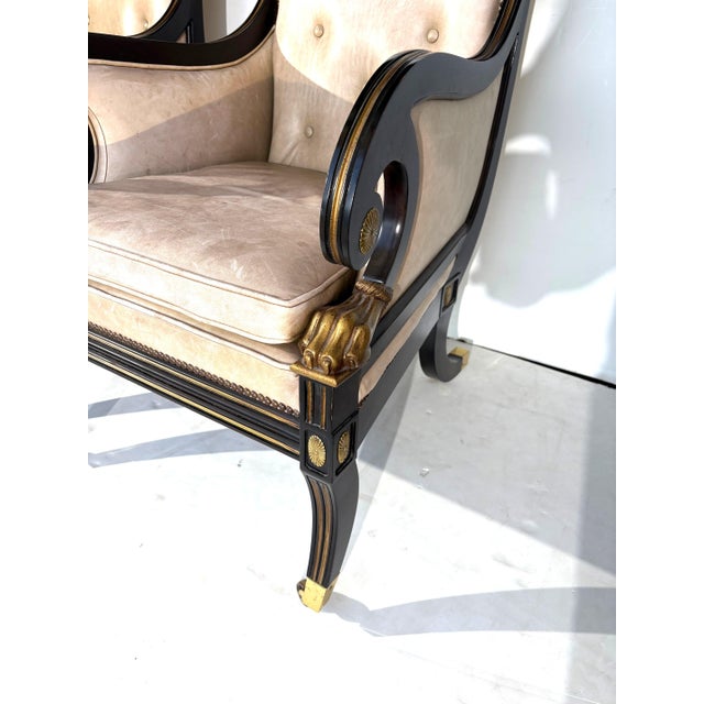 1980s Classical Style Leather Armchairs by Baker - Set of 2 For Sale - Image 5 of 9