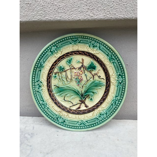 Ceramic French Majolica Pink Flowers Salins, Circa 1890 For Sale - Image 7 of 8