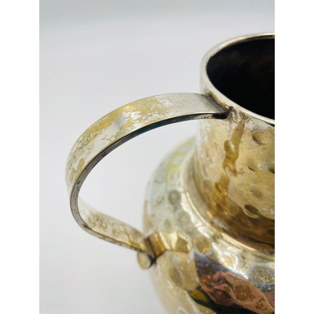 1950s Mid-Century Modern Mexican Silver Plate Pitcher With Hammered Texture For Sale - Image 11 of 15