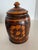 Folk Art Mid 20th Century Hand-Carved Wooden Canister With Floral Relief, Rustic Folk Art Storage Vessel For Sale - Image 3 of 8