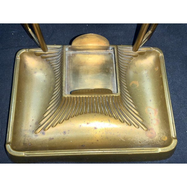 Early 20th Century Vintage Art Deco Inkwell on Stand For Sale - Image 5 of 9