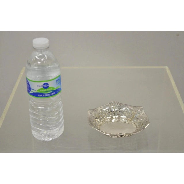 Vintage TBB England Victorian Silver Plated Small Pierced Trinket Nut Dish Bowl For Sale - Image 9 of 10